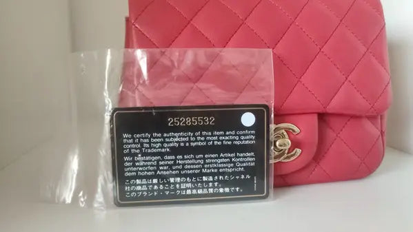 PINK MATELASSE CHAIN SHOULDER LAMBSKIN PURSE MINI