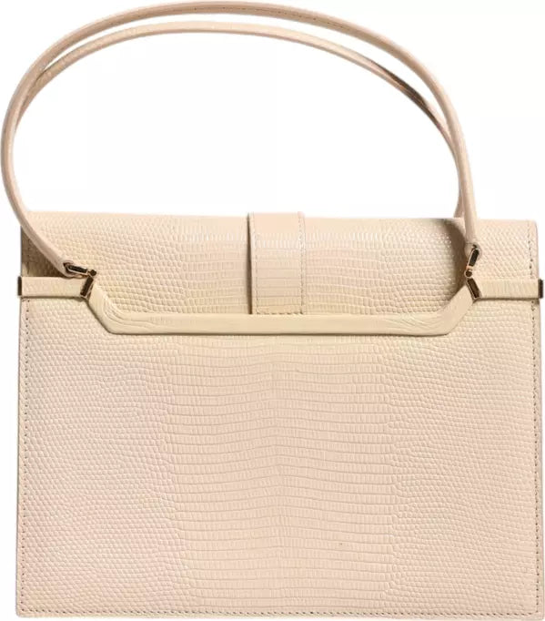 BEIGE LEATHER INGRID TOP HANDLE SHOULDER BAG