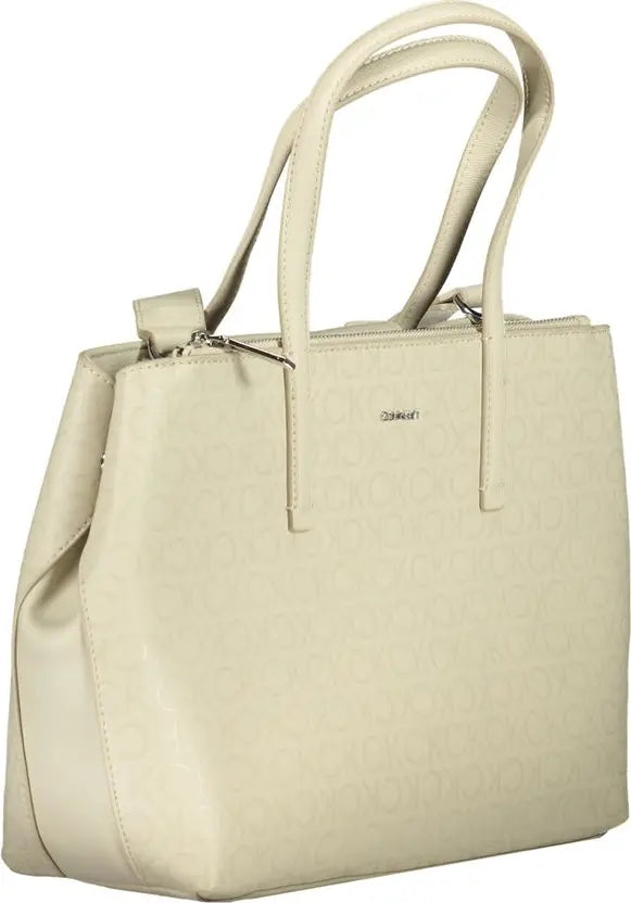 BEIGE POLYESTER HANDBAG