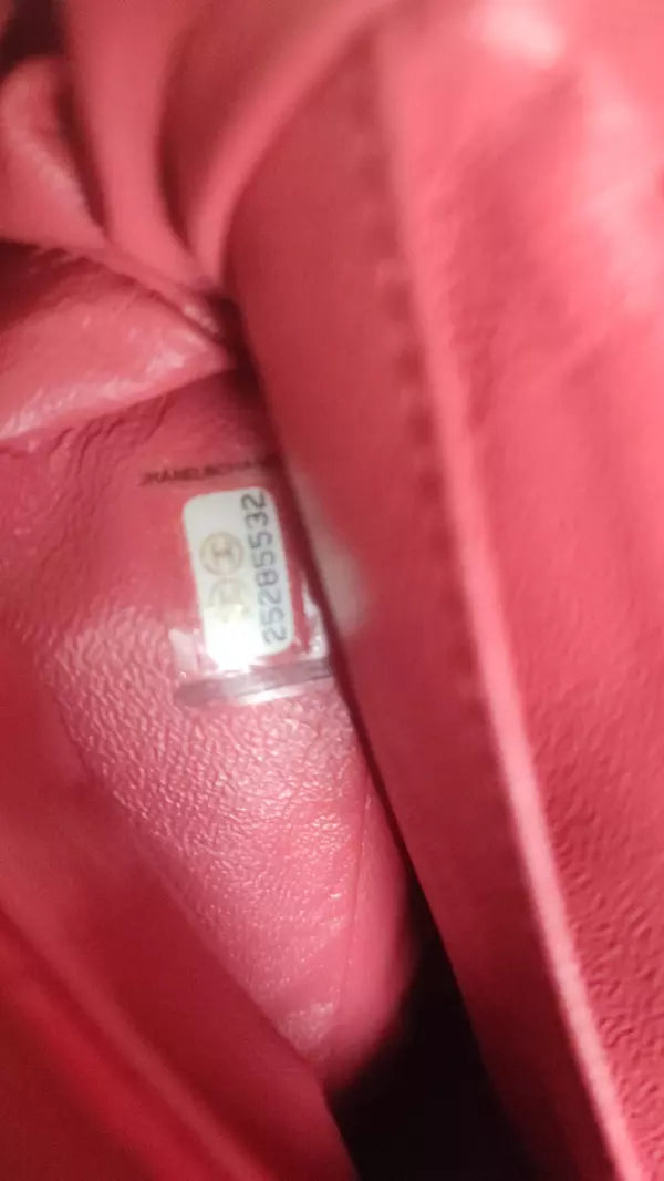 PINK MATELASSE CHAIN SHOULDER LAMBSKIN PURSE MINI
