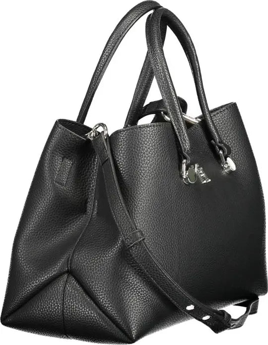 BLACK POLYESTER WOMEN HANDBAG