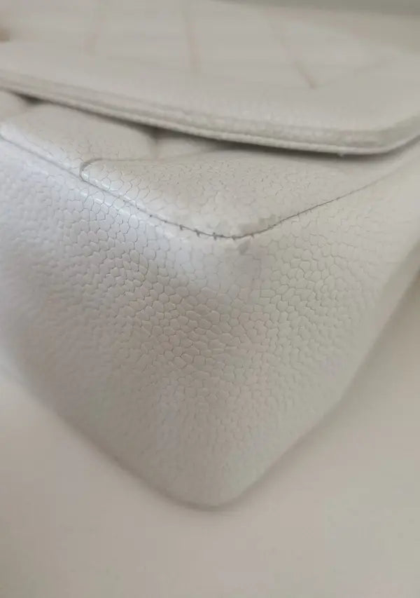 WHITE MEDIUM CLASSIC DIANA SHOULDER BAG GOLD PLATED PURSE