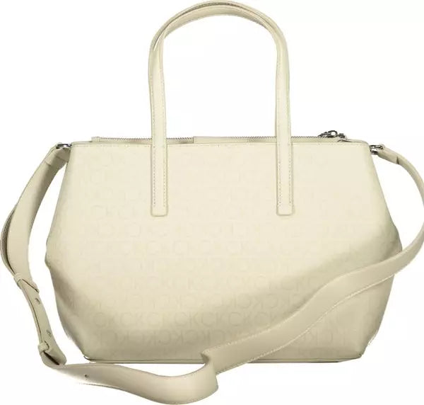 BEIGE POLYESTER HANDBAG