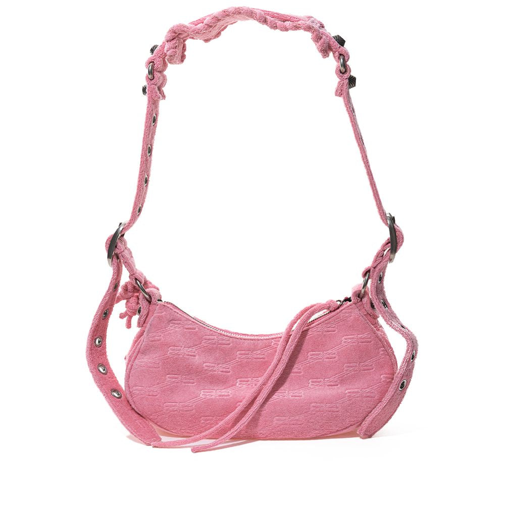 Elegant Pink Cotton Handbag