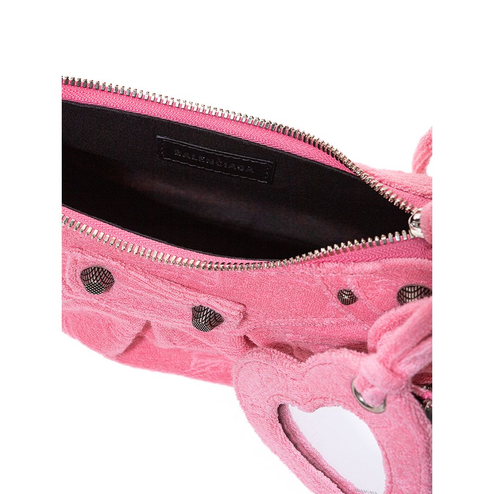 Elegant Pink Cotton Handbag