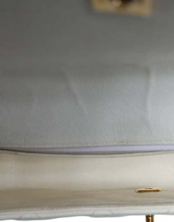 WHITE MEDIUM CLASSIC DIANA SHOULDER BAG GOLD PLATED PURSE