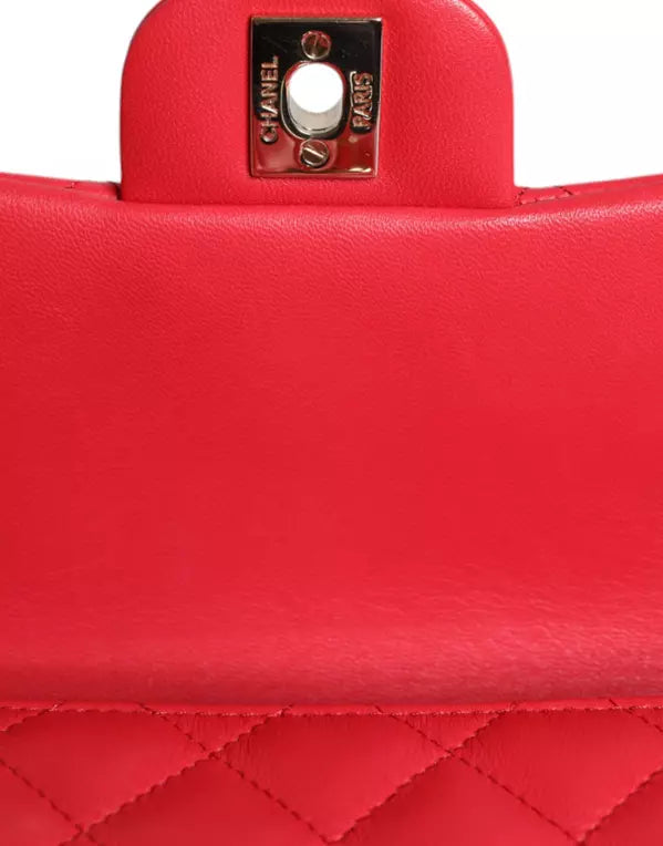 PINK MATELASSE CHAIN SHOULDER LAMBSKIN PURSE MINI