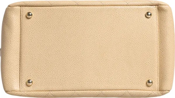 BEIGE CAVIAR DE COCO CHAIN LEATHER PURSE BAG