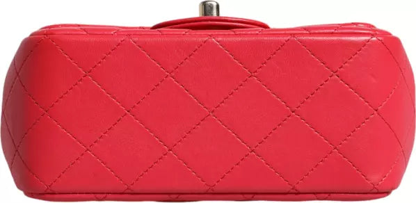 PINK MATELASSE CHAIN SHOULDER LAMBSKIN PURSE MINI