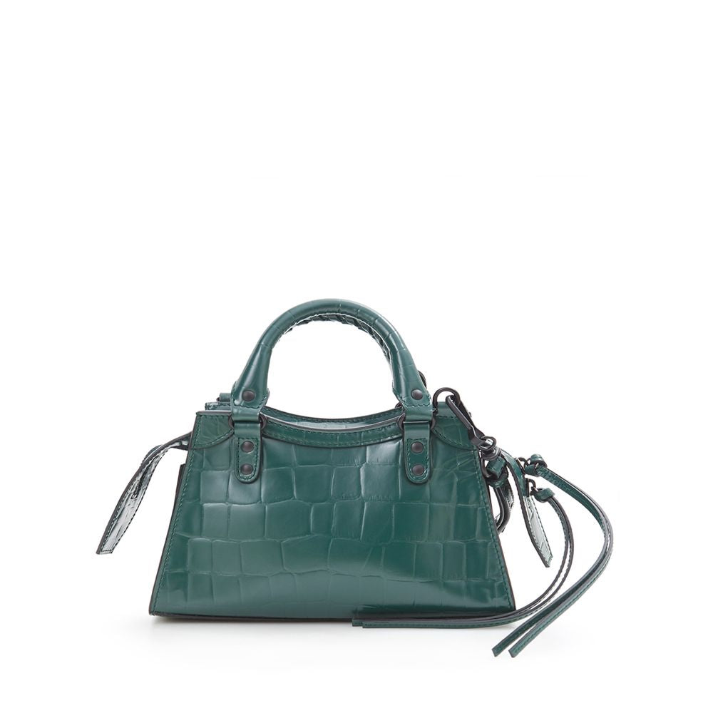 Elegant Emerald Leather Handbag