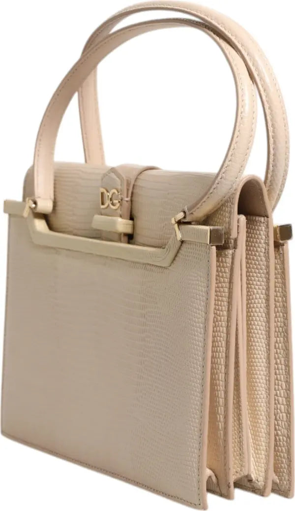 BEIGE LEATHER INGRID TOP HANDLE SHOULDER BAG