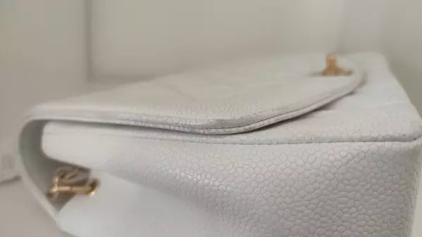 WHITE MEDIUM CLASSIC DIANA SHOULDER BAG GOLD PLATED PURSE