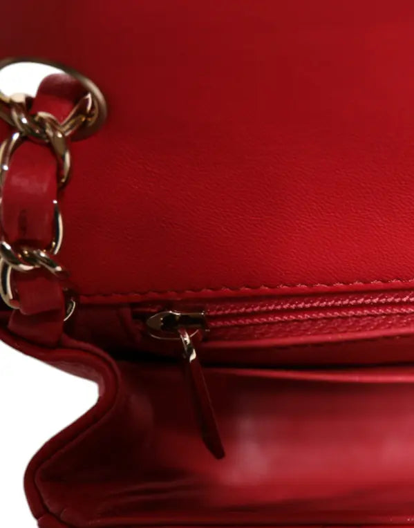 PINK MATELASSE CHAIN SHOULDER LAMBSKIN PURSE MINI
