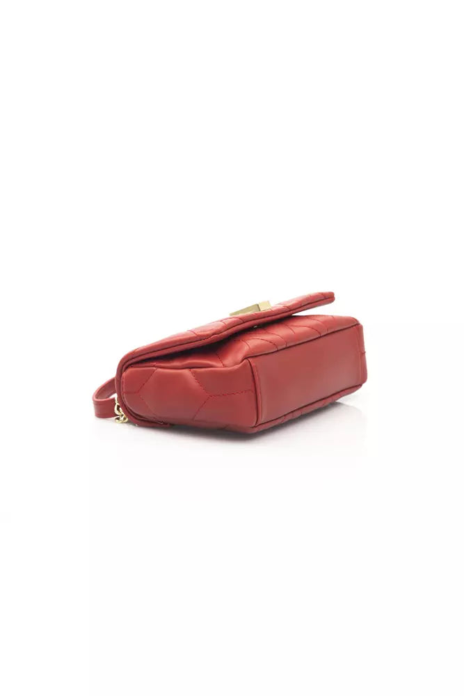 Red Polyurethane Shoulder Bag