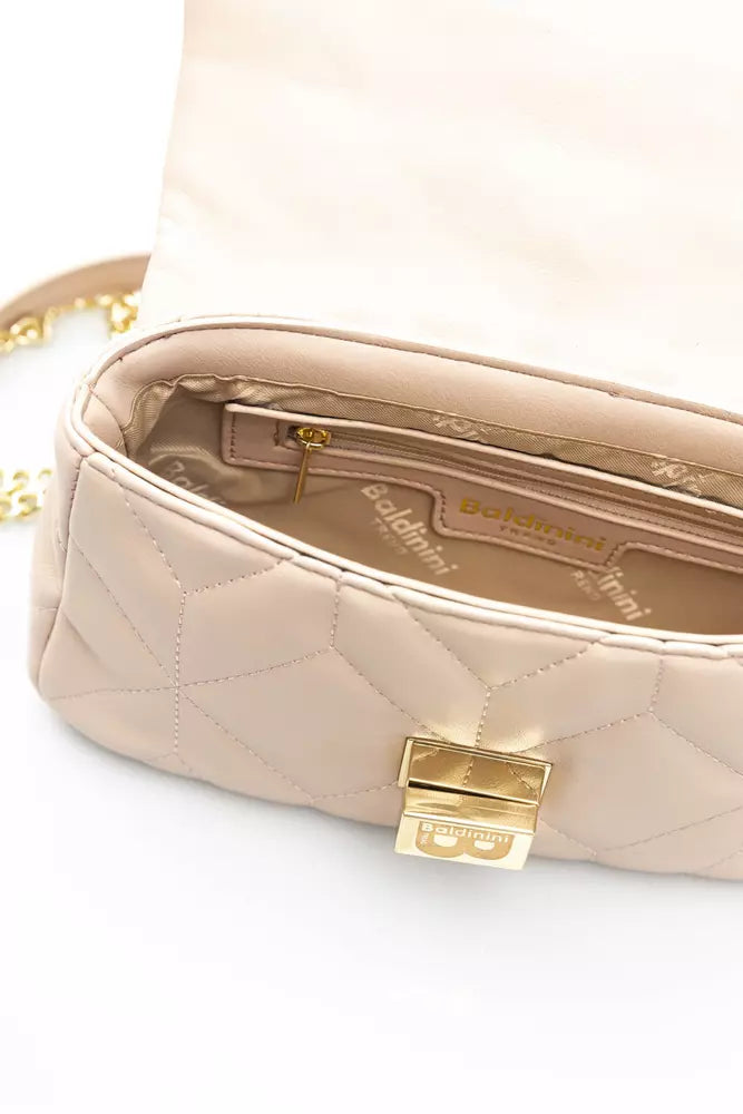 Pink Polyurethane Shoulder Bag