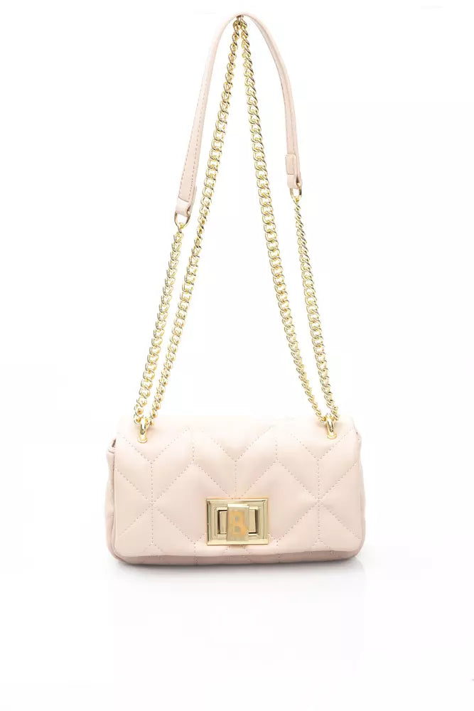 Pink Polyurethane Shoulder Bag
