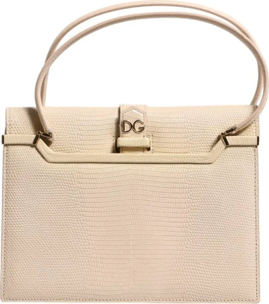 BEIGE LEATHER INGRID TOP HANDLE SHOULDER BAG