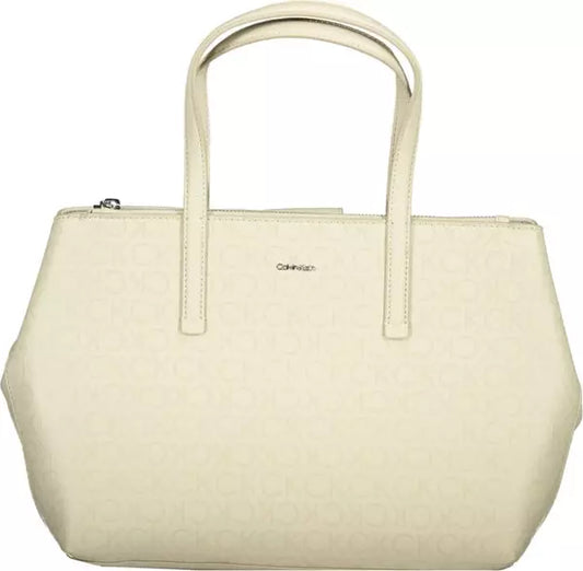 BEIGE POLYESTER HANDBAG