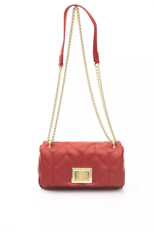 Red Polyurethane Shoulder Bag
